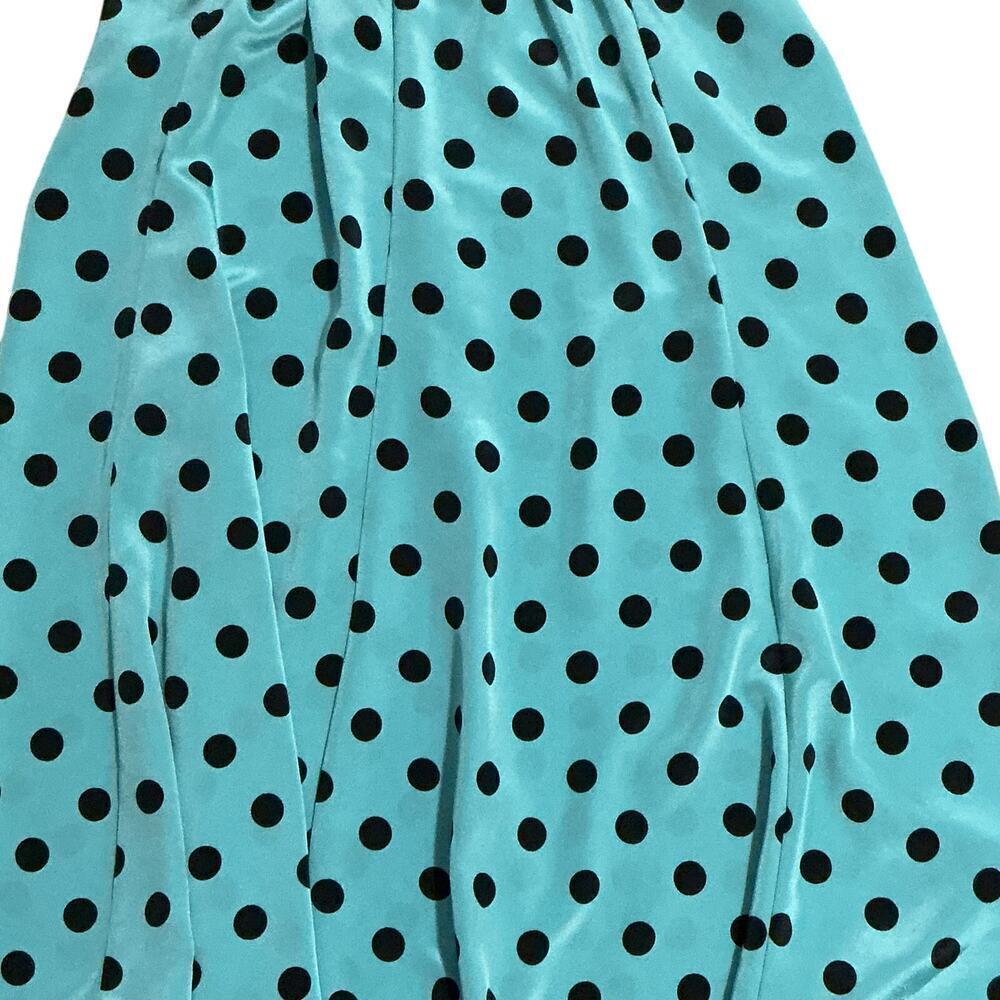 Vintage Courtney Jones Blue Polka Dot Skirt Set Size 10l Short Sleeve Blouse - Picture 8 of 11